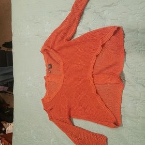 Crochet Glitter Sweater with Hi lo front and button down back